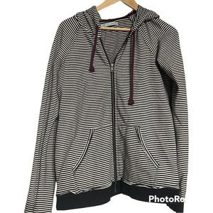 Striped zip-up hoodie